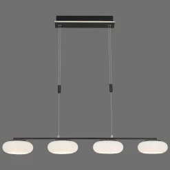 Suspension Paul Neuhaus Q-Etienne Led Noir, 4 Lumieres, Telecommandes