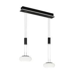Suspension Paul Neuhaus Q-Etienne Led Noir, 2 Lumieres, Telecommandes