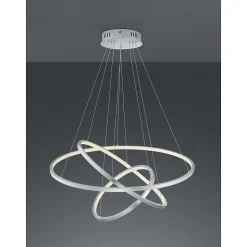 Suspension Trio Aaron Led Nickel Mat, 1 Lumiere, Telecommandes, Changeur De Couleurs