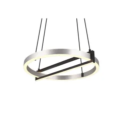 Suspension Trio Thompson Led Aluminium Brosse, 1 Lumiere, Telecommandes, Changeur De Couleurs