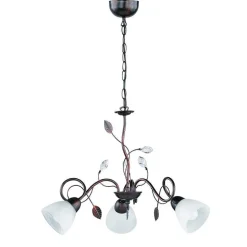 Suspension Trio-Leuchten Traditio Brun Fonce, Rouille, 3 Lumieres