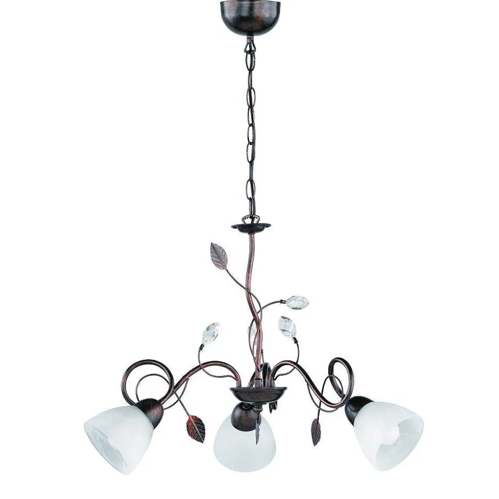 Suspension Trio-Leuchten Traditio Brun Fonce, Rouille, 3 Lumieres