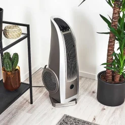 Ventilateur Benidorm Noir, Argente, Telecommandes