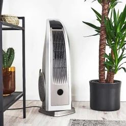 Ventilateur Benidorm Noir, Argente, Telecommandes