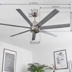 Ventilateur De Plafond Aargaard Acier Inoxydable, Telecommandes