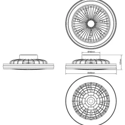 Ventilateur De Plafond Brilliant Palmero Noir, 1 Lumiere, Telecommandes, Changeur De Couleurs