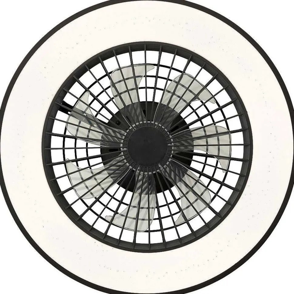Ventilateur De Plafond Brilliant Mazzaro Led Noir, 1 Lumiere, Telecommandes, Changeur De Couleurs