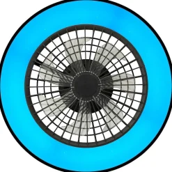 Ventilateur De Plafond Brilliant Mazzaro Led Noir, 1 Lumiere, Telecommandes, Changeur De Couleurs