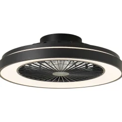 Ventilateur De Plafond Brilliant Mazzaro Led Noir, 1 Lumiere, Telecommandes, Changeur De Couleurs