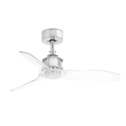 Ventilateur De Plafond Faro Barcelona Justfan Chrome, Telecommandes
